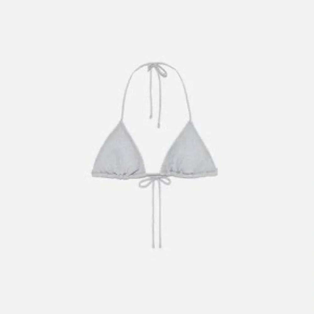 Zara silver sparkly glitter bikini top